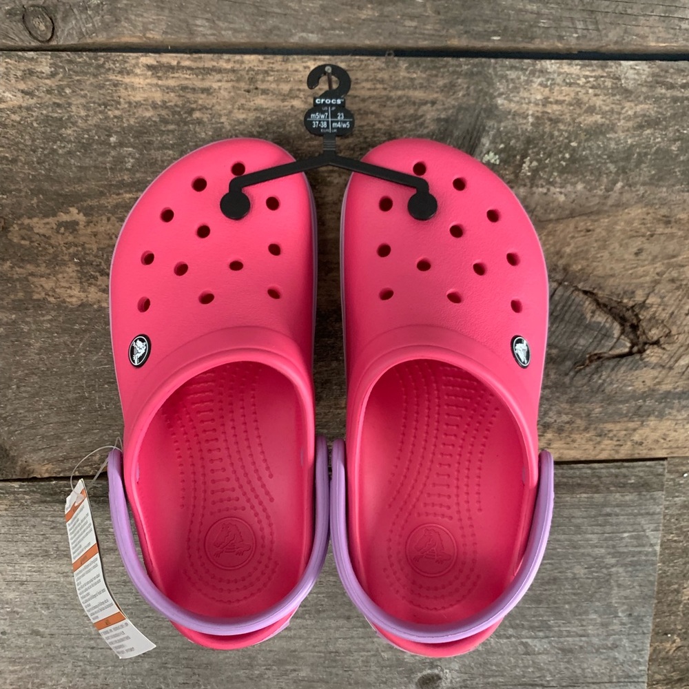 Hot pink crocs